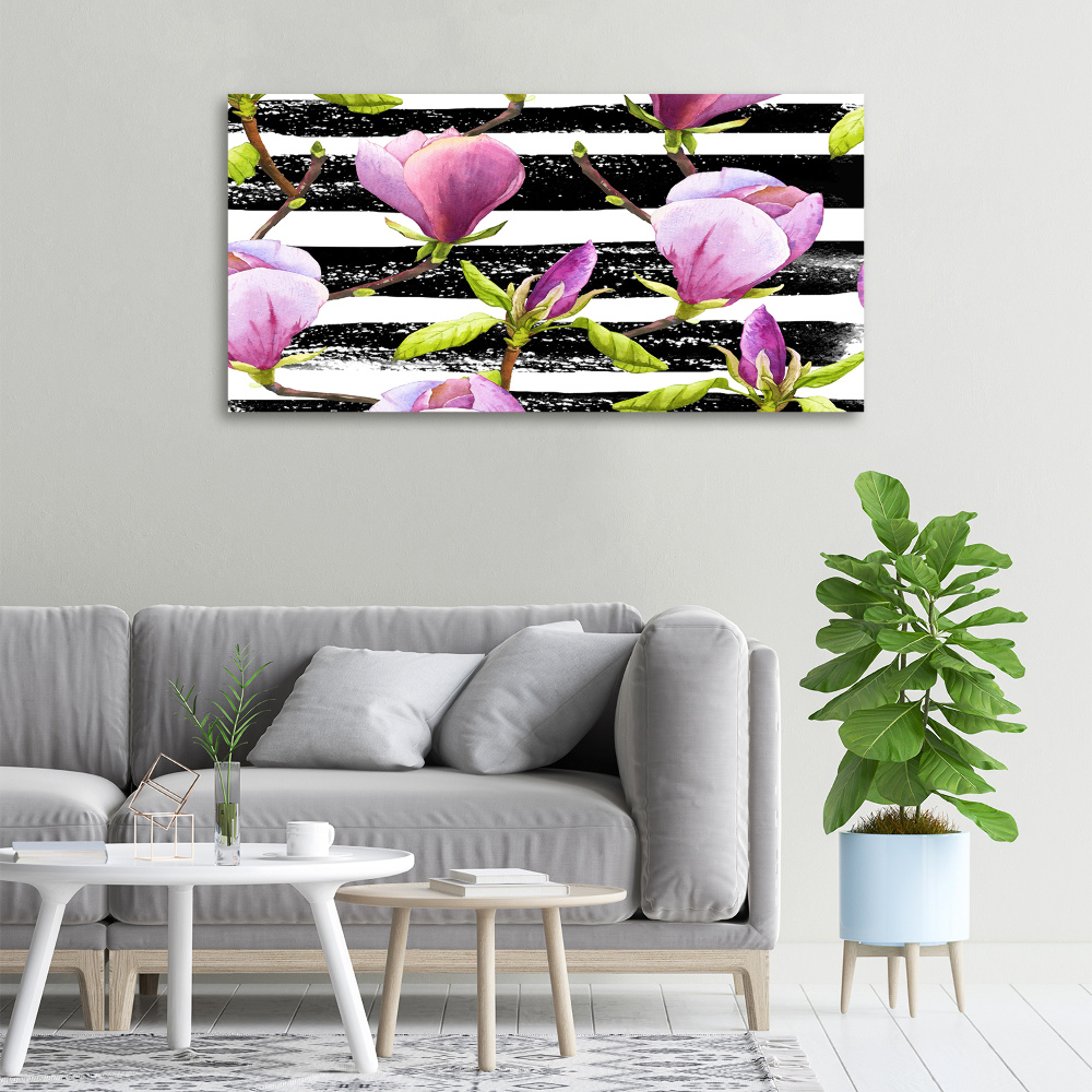 Canvas wall art Magnolia stripes