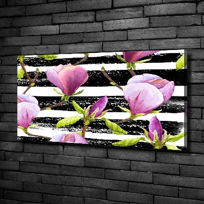 Canvas wall art Magnolia stripes