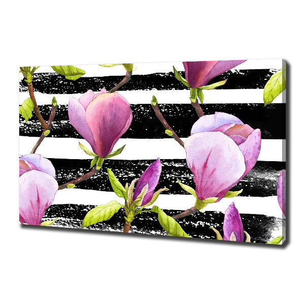 Canvas wall art Magnolia stripes