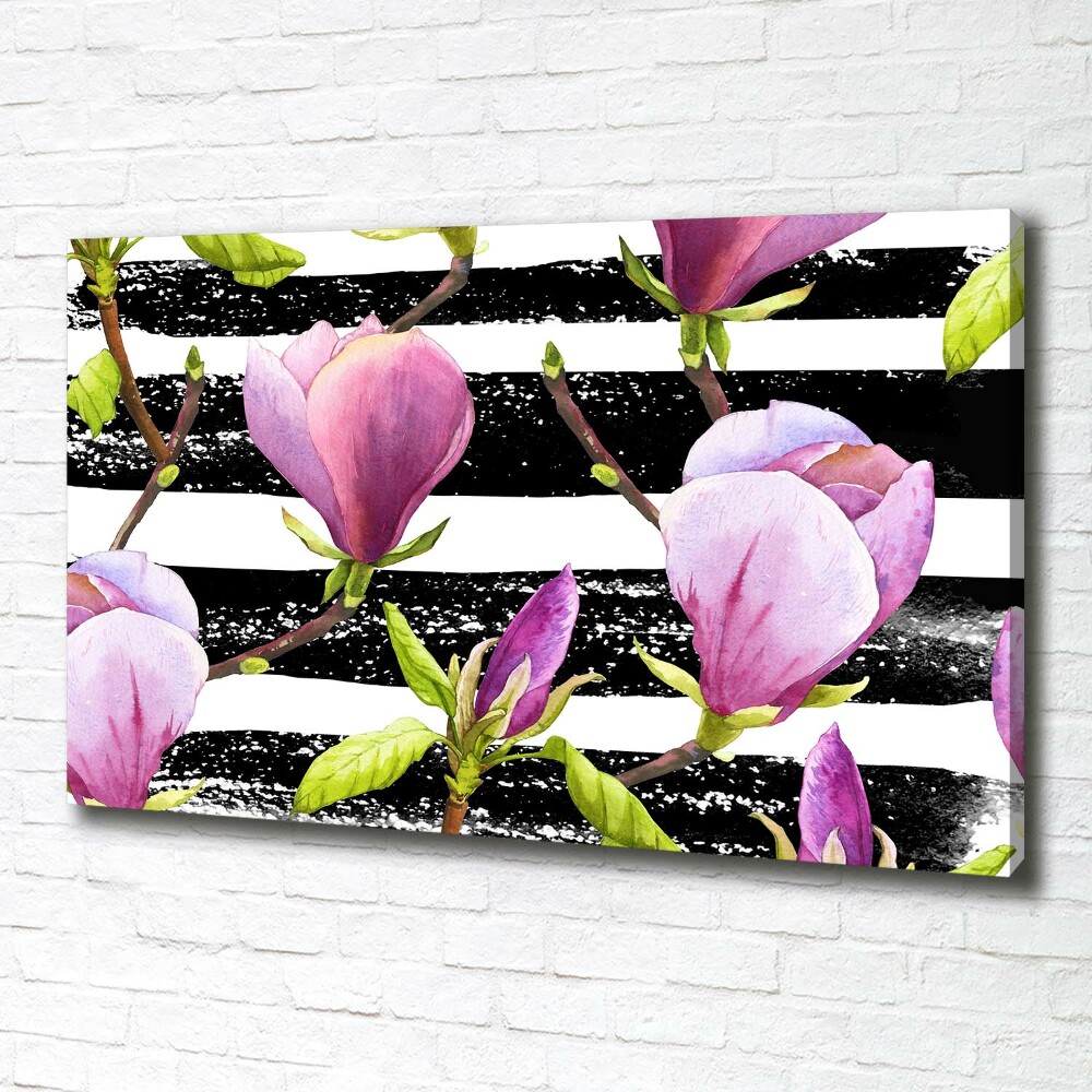 Canvas wall art Magnolia stripes