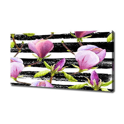 Canvas wall art Magnolia stripes