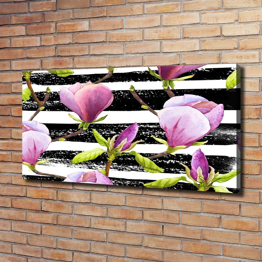 Canvas wall art Magnolia stripes