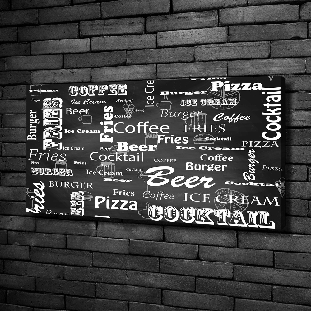 Canvas wall art Menu in the restaurant