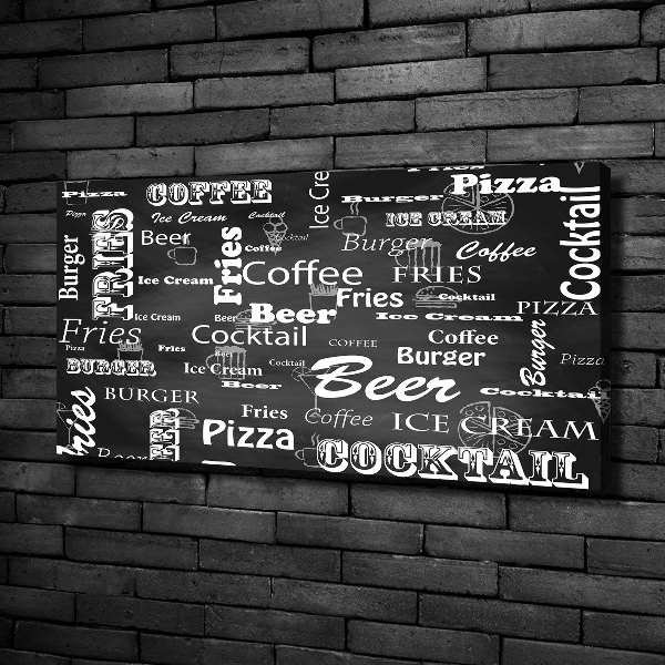 Canvas wall art Menu in the restaurant