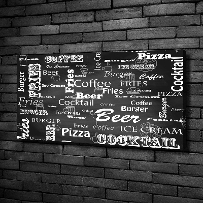 Canvas wall art Menu in the restaurant