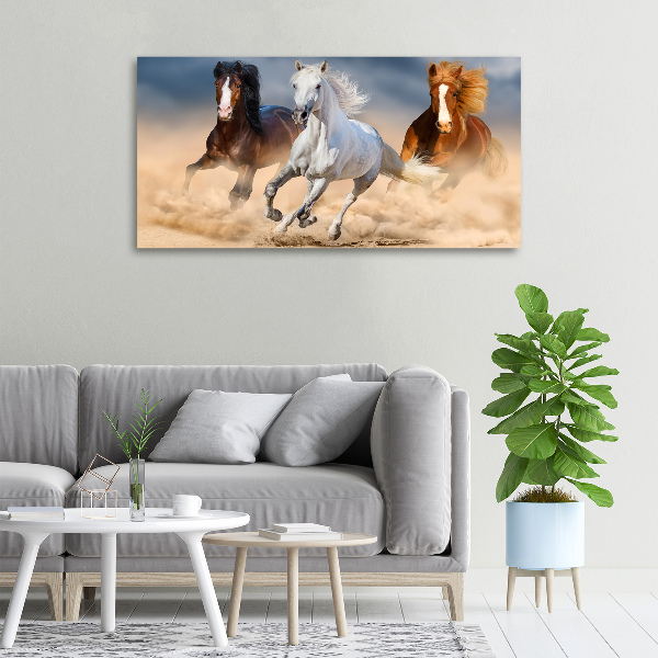 Canvas wall art Horses in the desert