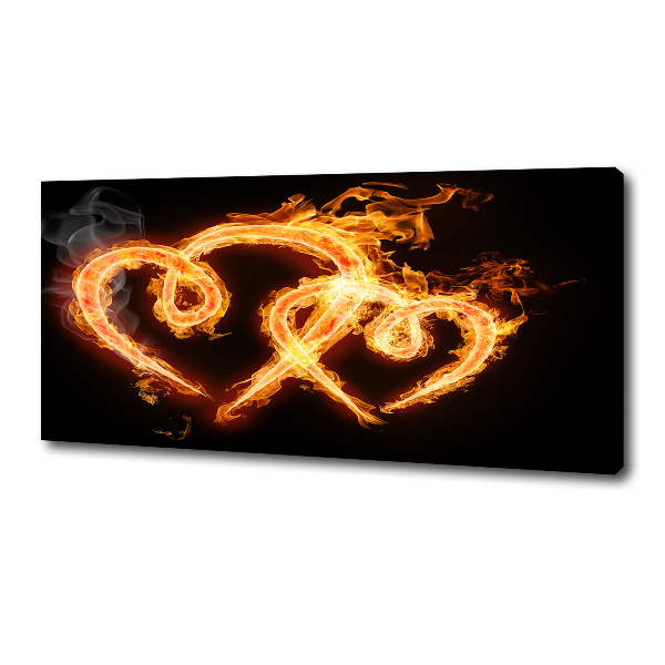 Canvas wall art Fiery hearts