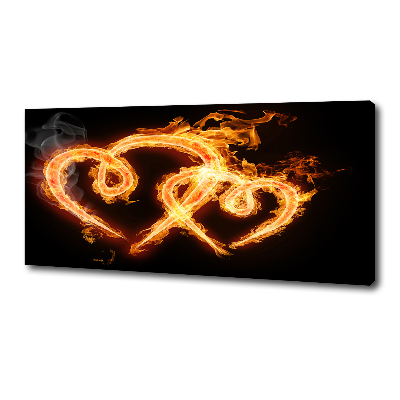 Canvas wall art Fiery hearts