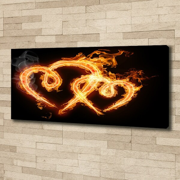 Canvas wall art Fiery hearts