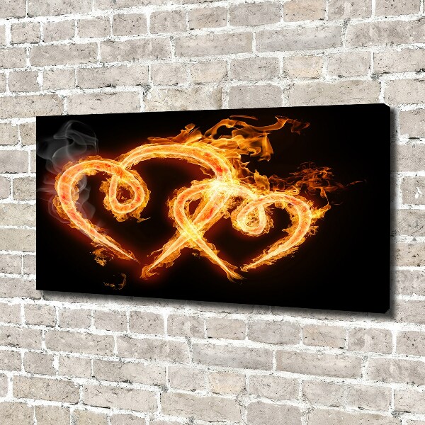 Canvas wall art Fiery hearts