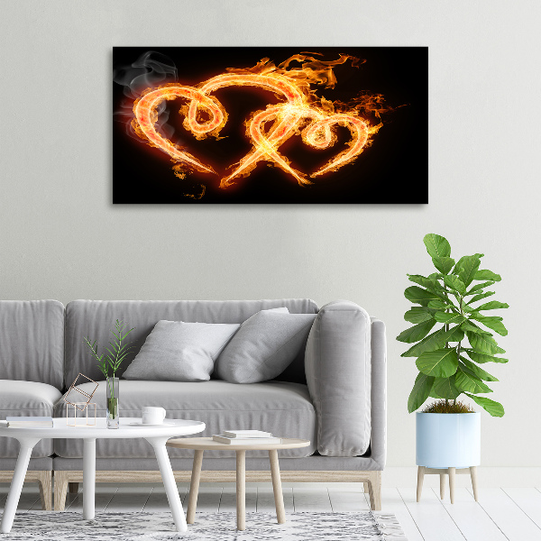 Canvas wall art Fiery hearts