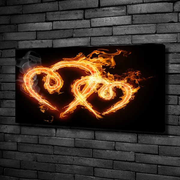 Canvas wall art Fiery hearts