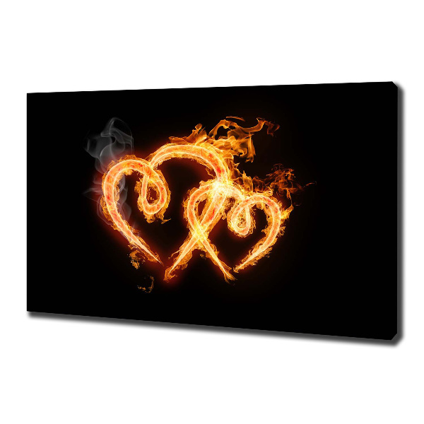 Canvas wall art Fiery hearts