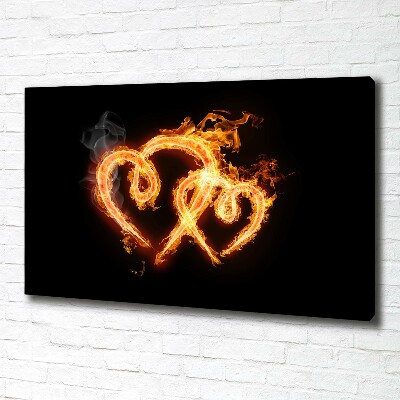 Canvas wall art Fiery hearts