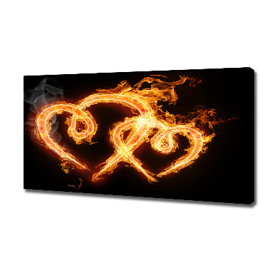 Canvas wall art Fiery hearts