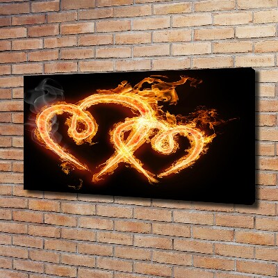 Canvas wall art Fiery hearts