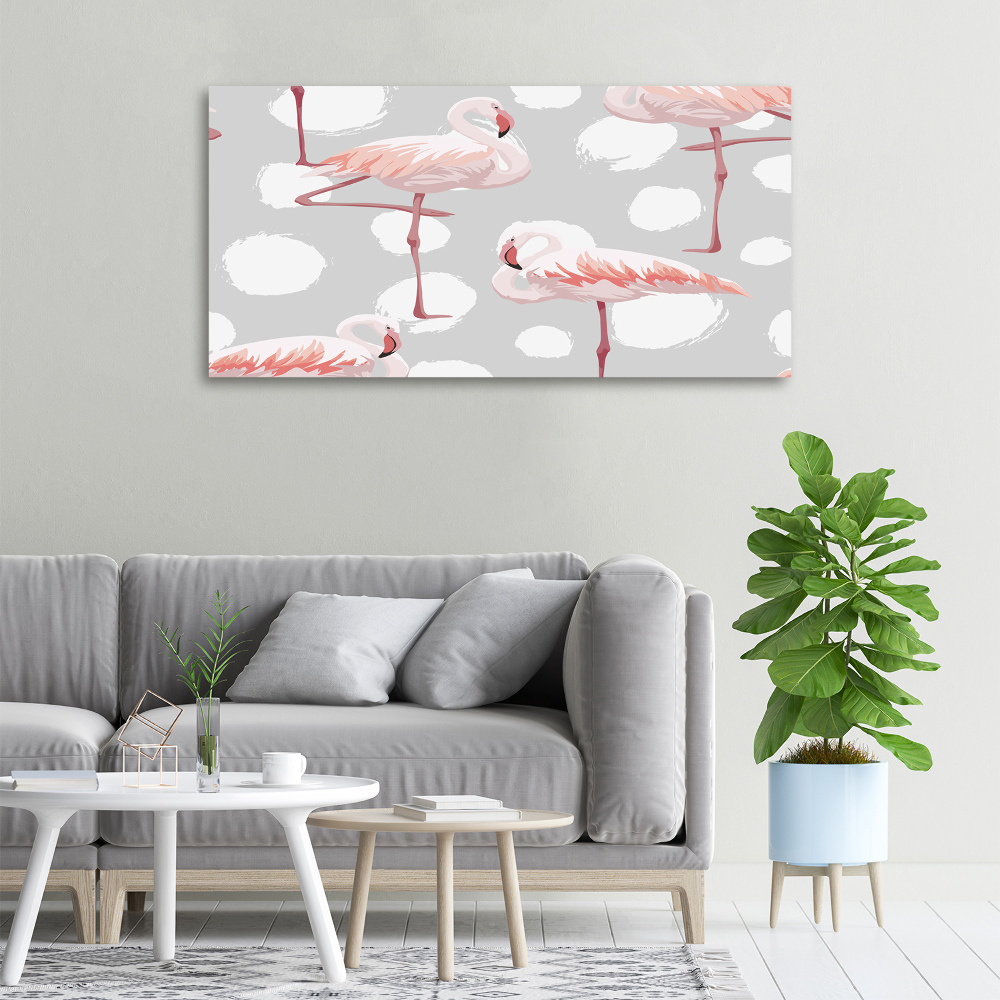 Canvas wall art Flamingos