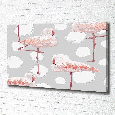 Canvas wall art Flamingos