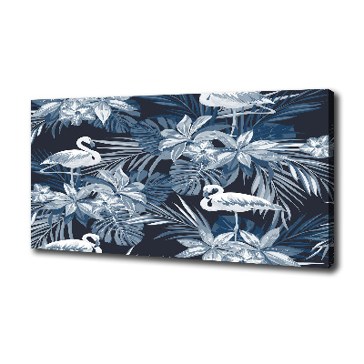 Canvas wall art Flamingos and plants