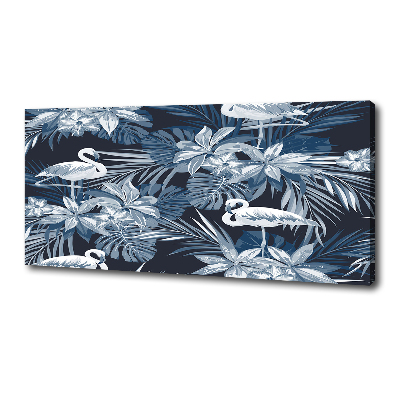 Canvas wall art Flamingos and plants