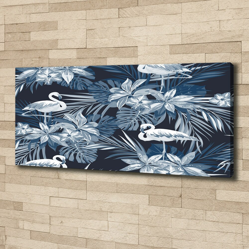 Canvas wall art Flamingos and plants