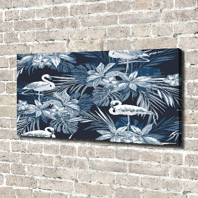 Canvas wall art Flamingos and plants