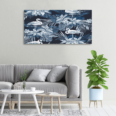 Canvas wall art Flamingos and plants