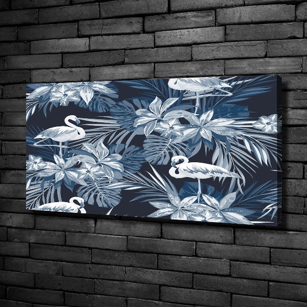 Canvas wall art Flamingos and plants