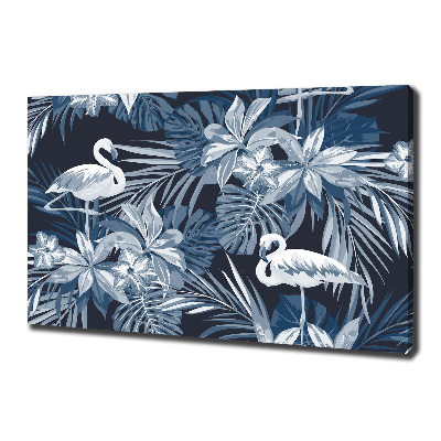 Canvas wall art Flamingos and plants