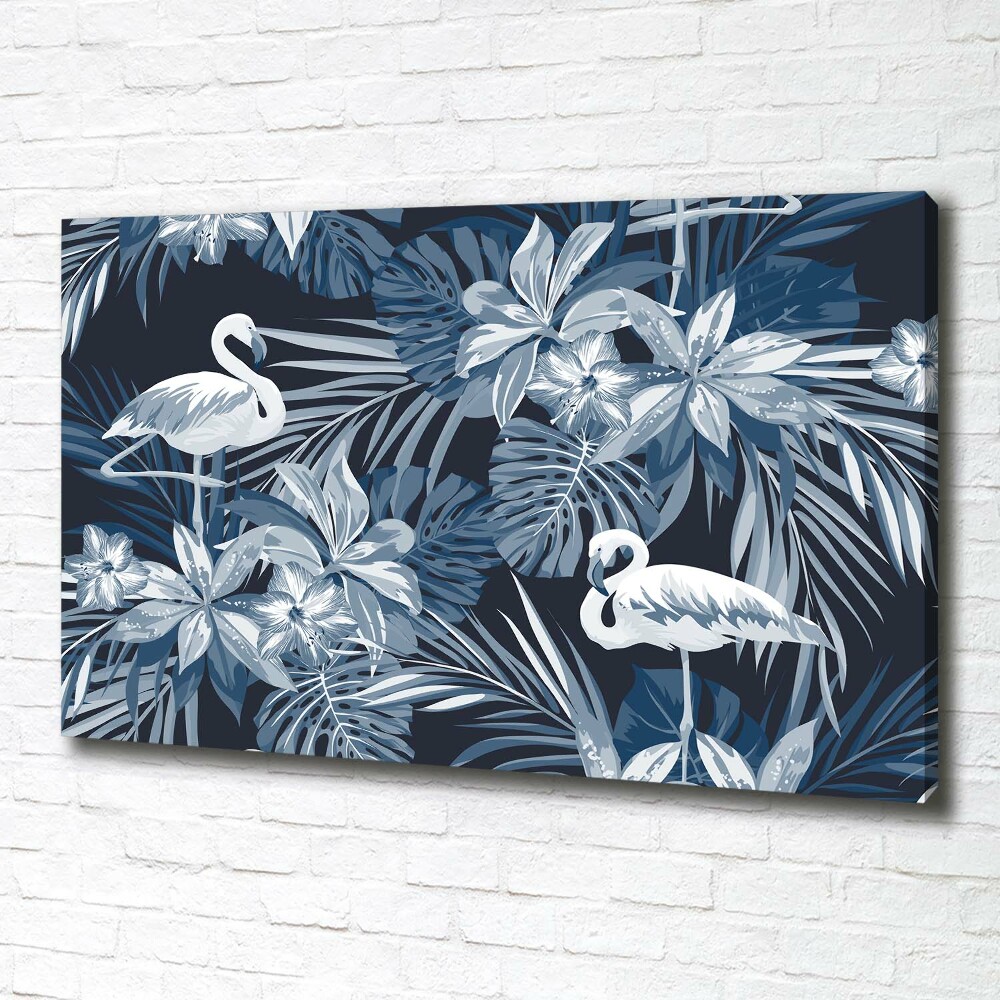 Canvas wall art Flamingos and plants