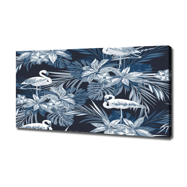 Canvas wall art Flamingos and plants