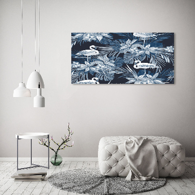 Canvas wall art Flamingos and plants