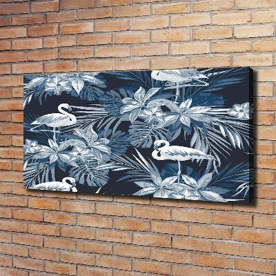 Canvas wall art Flamingos and plants