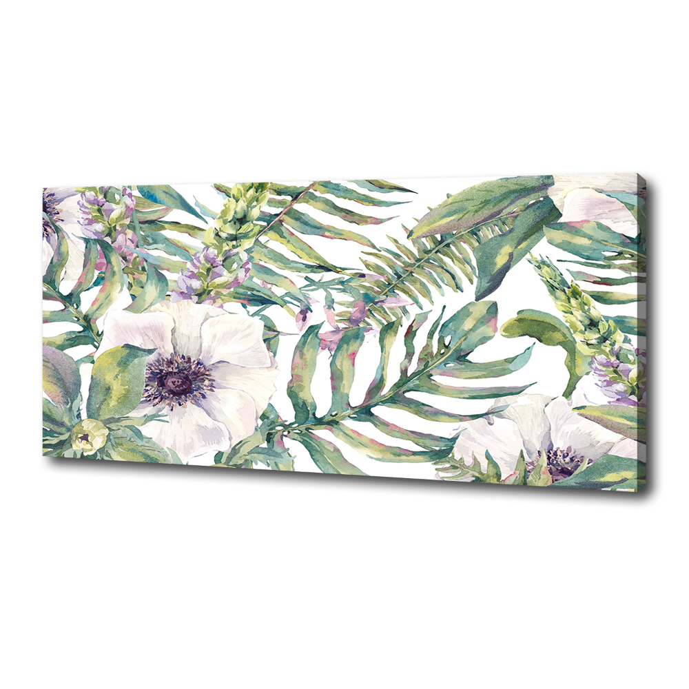 Canvas wall art Ferns and flowers