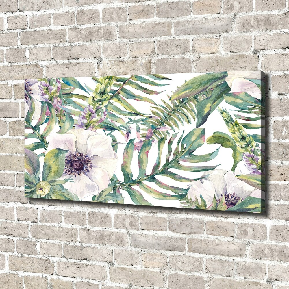 Canvas wall art Ferns and flowers