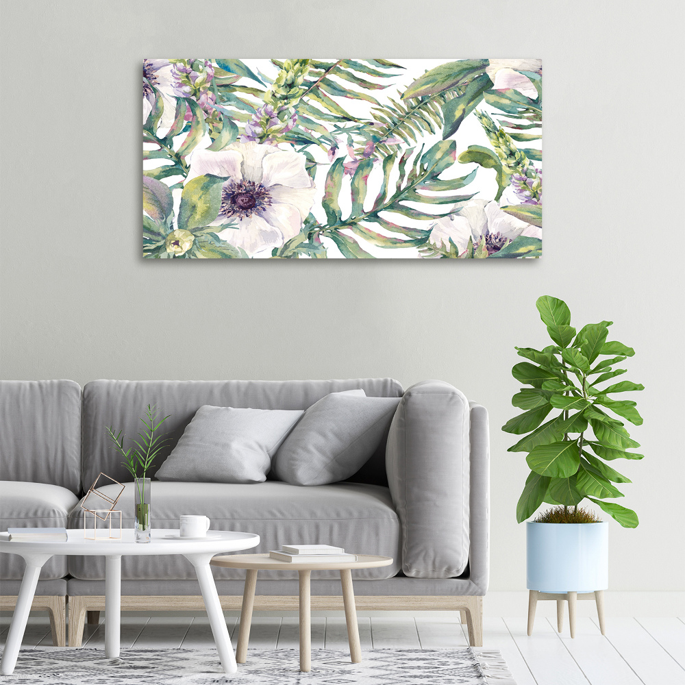 Canvas wall art Ferns and flowers