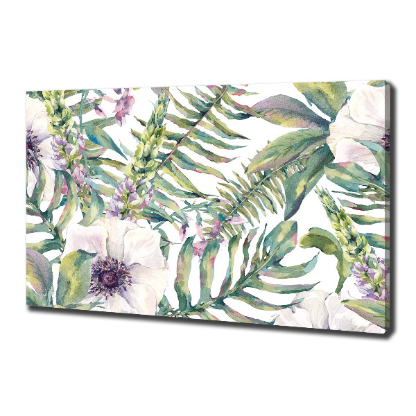 Canvas wall art Ferns and flowers