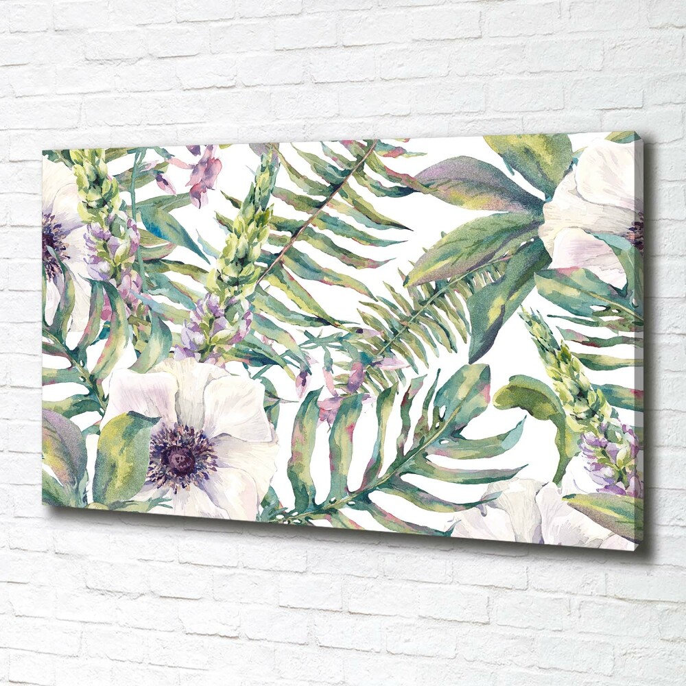 Canvas wall art Ferns and flowers