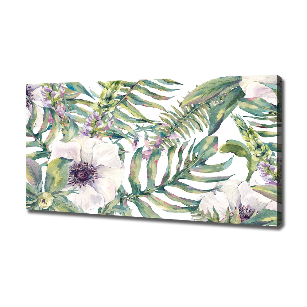 Canvas wall art Ferns and flowers