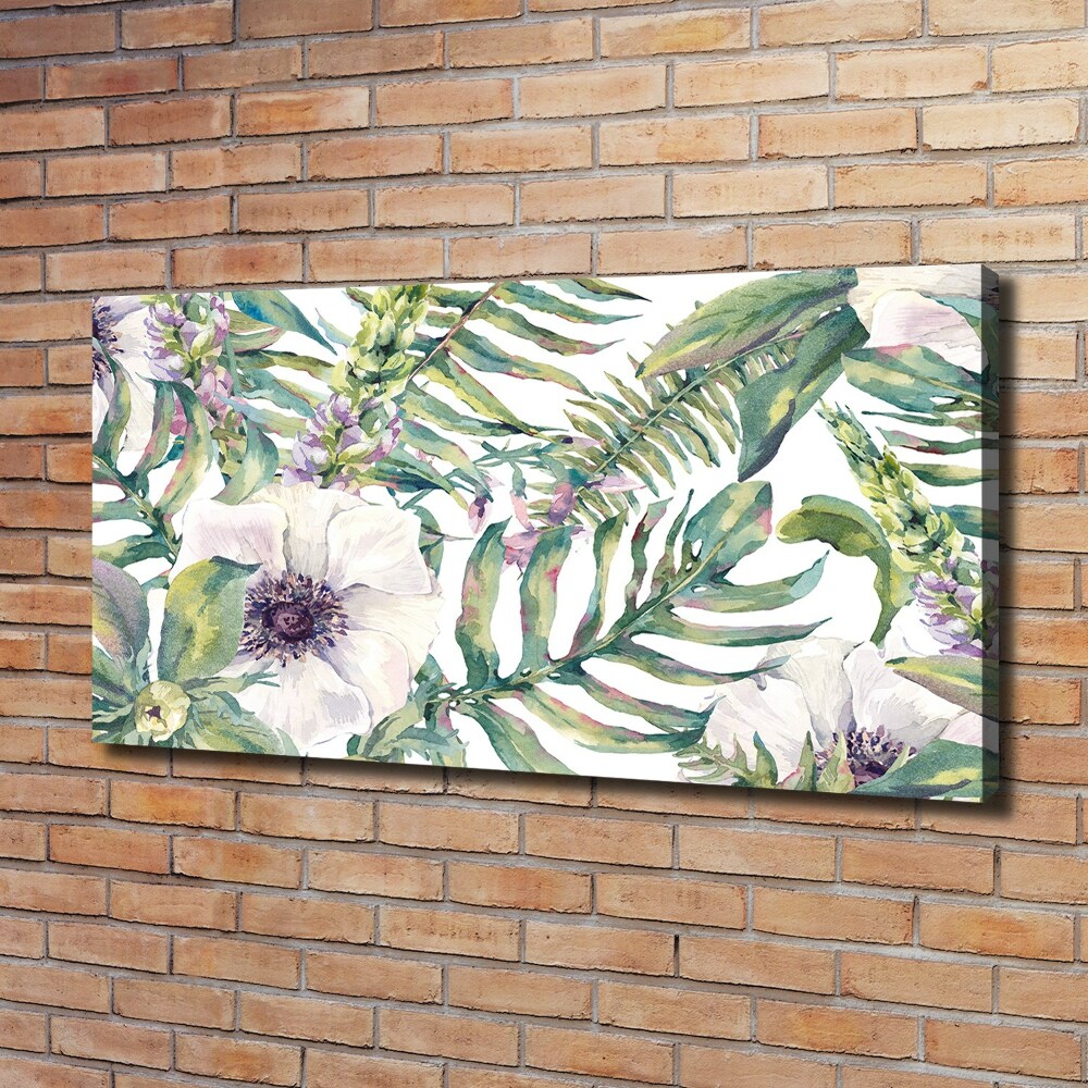 Canvas wall art Ferns and flowers