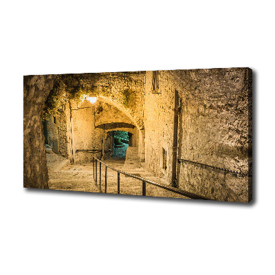 Canvas wall art Peille at night France