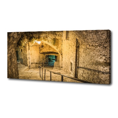 Canvas wall art Peille at night France