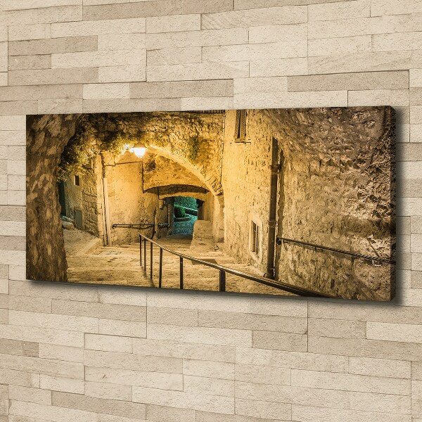 Canvas wall art Peille at night France