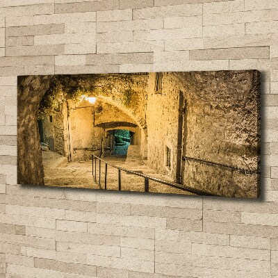 Canvas wall art Peille at night France