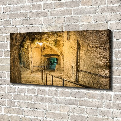 Canvas wall art Peille at night France