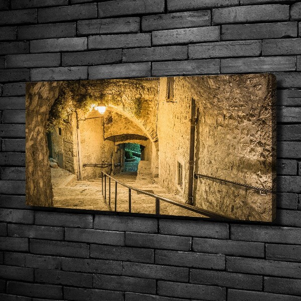 Canvas wall art Peille at night France