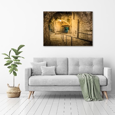 Canvas wall art Peille at night France