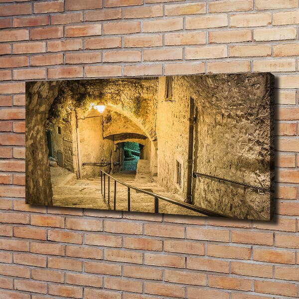 Canvas wall art Peille at night France