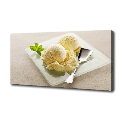 Canvas wall art Ice cream on a plate