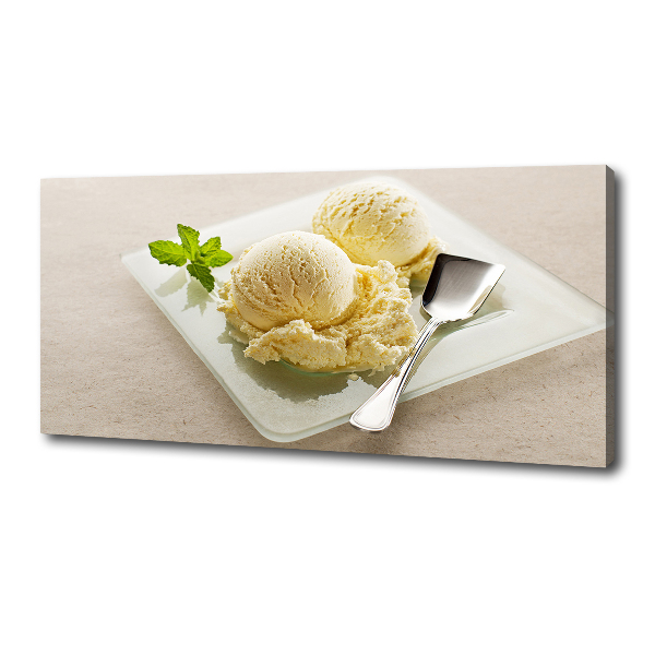 Canvas wall art Ice cream on a plate